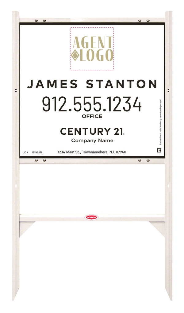 Angle Iron Frame and Agent Logo Centric Sign Panel Unit, 22h x 24w