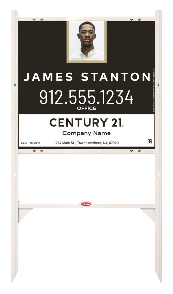 Angle Iron Frame and Agent Photo Centric Sign Panel Unit, 22h x 24w