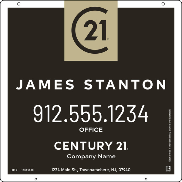 Aluminum Agent Centric Hanging Panel 24x24 - Century 21 | Lowen Sign