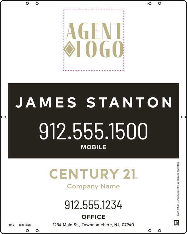 Aluminum Agent Logo Centric Panel 30x24 - Century 21 | Lowen Sign