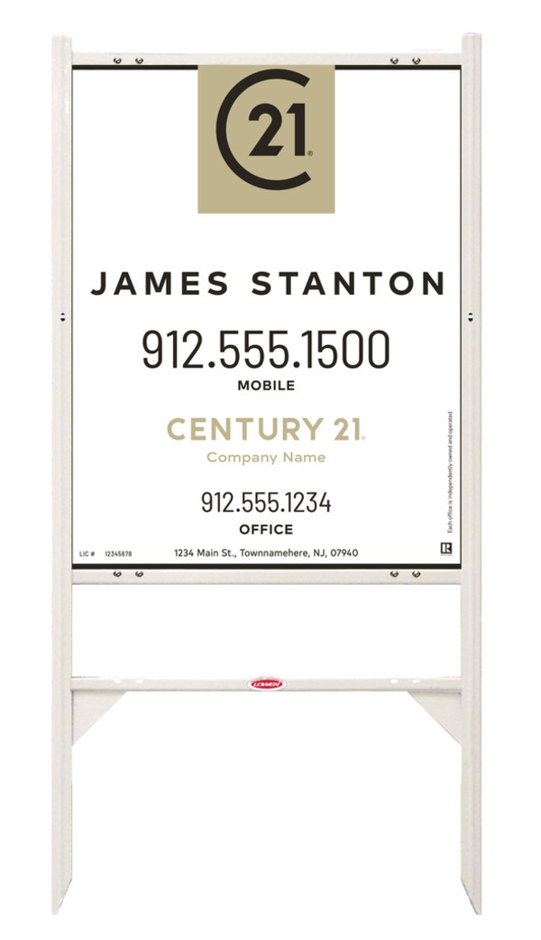 Gibraltar Frame Unit 30x24 Aluminum Agent Centric White - Century 21 | Lowen Sign