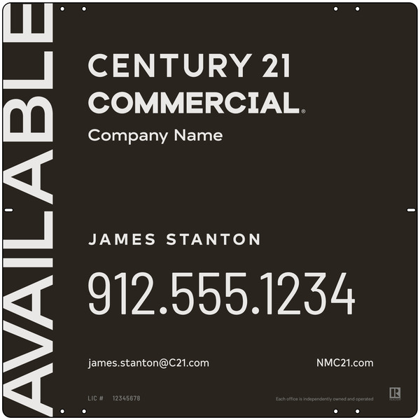Century 21 Commercial Agent Panel 24x24 Aluminum - C21 | Lowen Sign