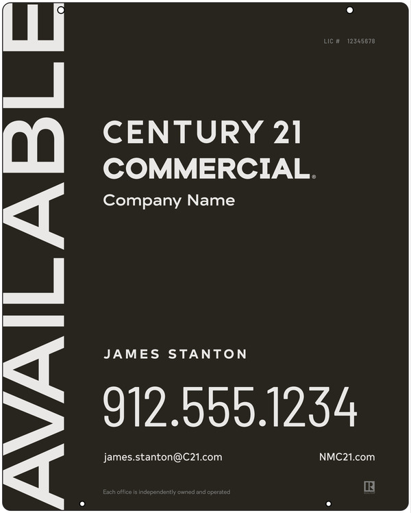 Century 21 Commercial Agent Hanging Panel 30x24 Aluminum - C21