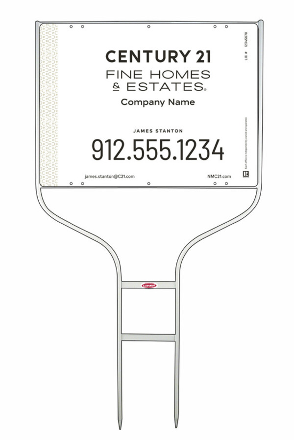 Round Rod Frame and Aluminum Sign Panel Unit, 18h x 24w