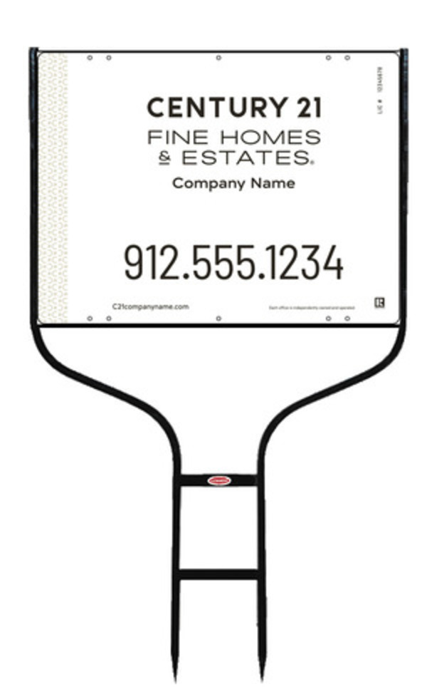 Round Rod Frame and Aluminum Sign Panel Unit, 18h x 24w