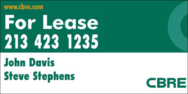 Commercial Real Estate Sign Panel, printed on one side, 10mm Corrugated Plastic 48h x 96w