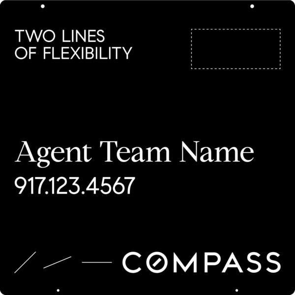 Hanging Agent Sign Panel, 24h x 24w, Steel - Horizontal Logo