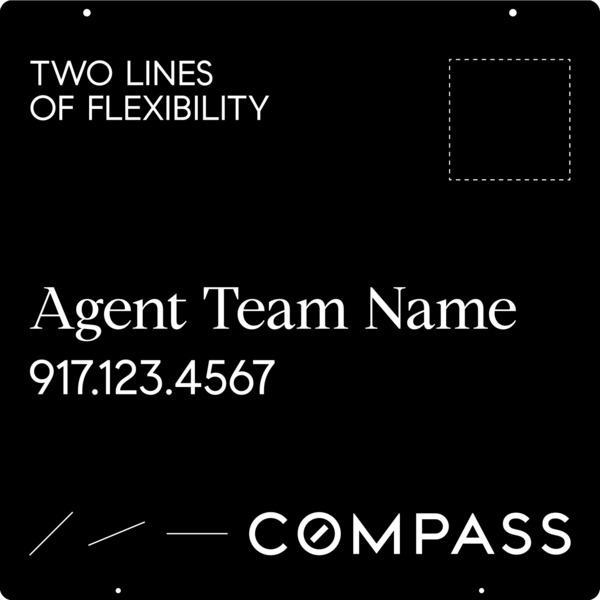 Hanging Agent Sign Panel, 24h x 24w, Steel - Vertical Logo