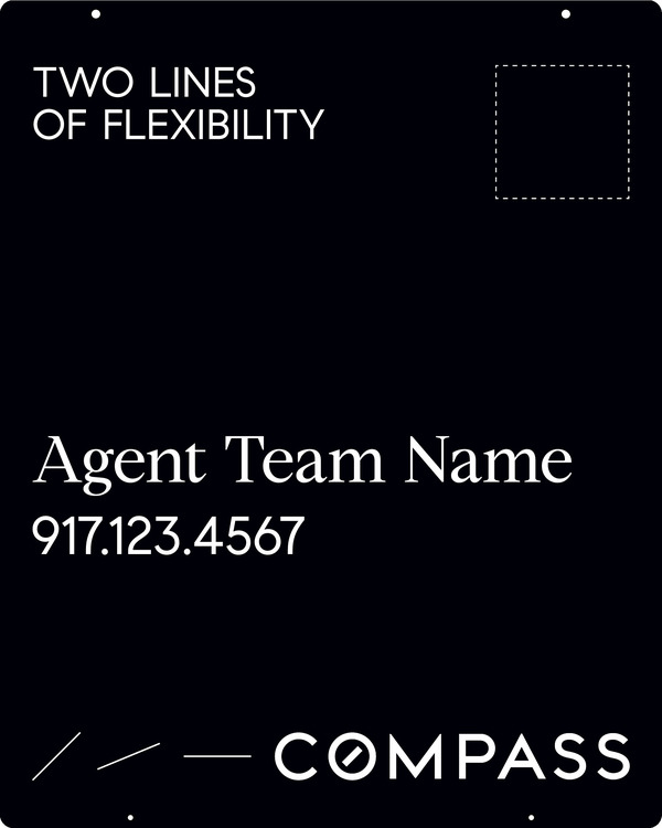 Hanging Agent Sign Panel, 30h x 24w, Steel - Vertical Logo