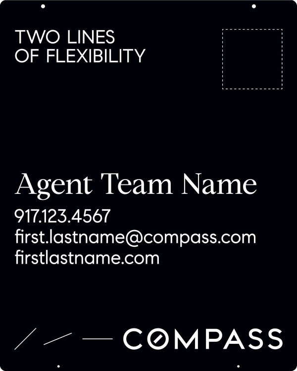 Hanging Agent Sign Panel, 30h x 24w, Steel - Vertical Logo