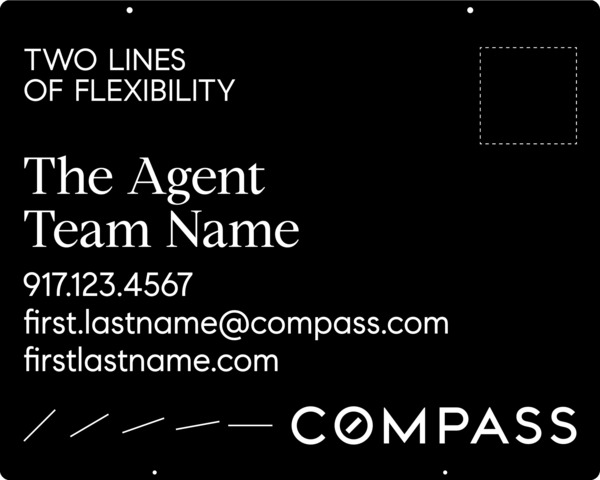 Hanging 2 Line Agent Name Sign Panel, 24h x 30w, Steel - Vertical Logo