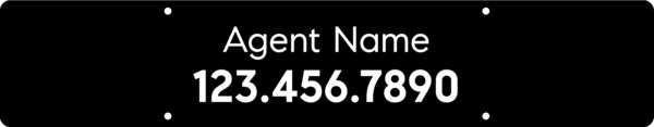Agent Name Sign Rider, 6h x 30w, 3mm Aluminum Composite