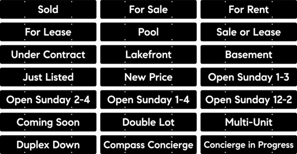 Message Sign Rider, 6h x 30, Black