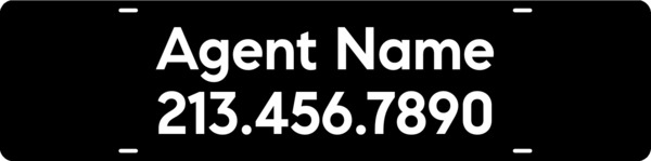 Agent Name Sign Rider, 6h x 24w, Steel - FOR DALLAS ONLY