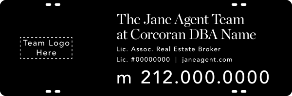 Agent Team Name w Logo Sign Rider, 8h x 24w, 3MM Aluminum Composite