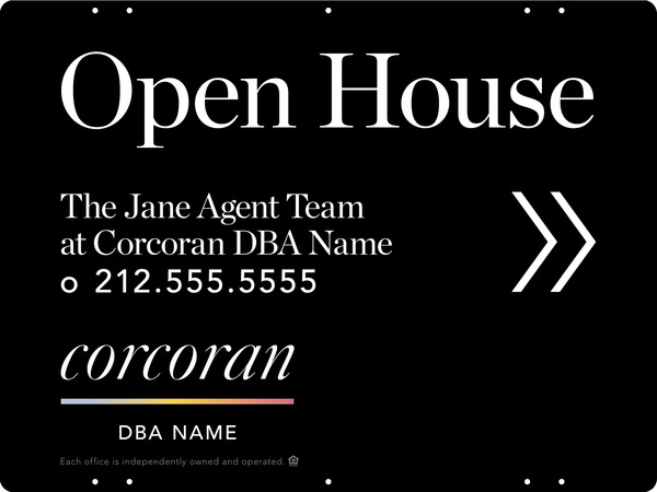 Directional Team Name Open House Sign Panel, 18h x 24w, Steel