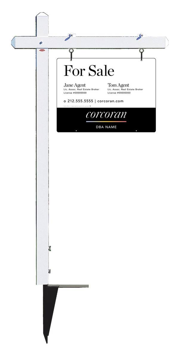 Sign Post and Two Agent Sign Panel Unit, 18h x 24w, .063 Aluminum