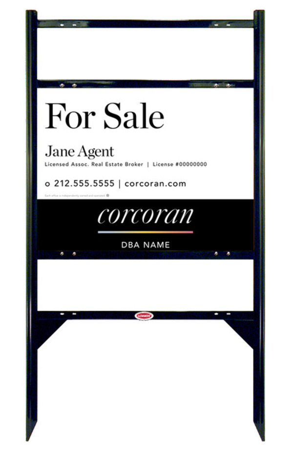 Angle Iron Frame w 2 Rider Inserts and Agent Name Sign Panel Unit, 18h x 24w, .040 Aluminum