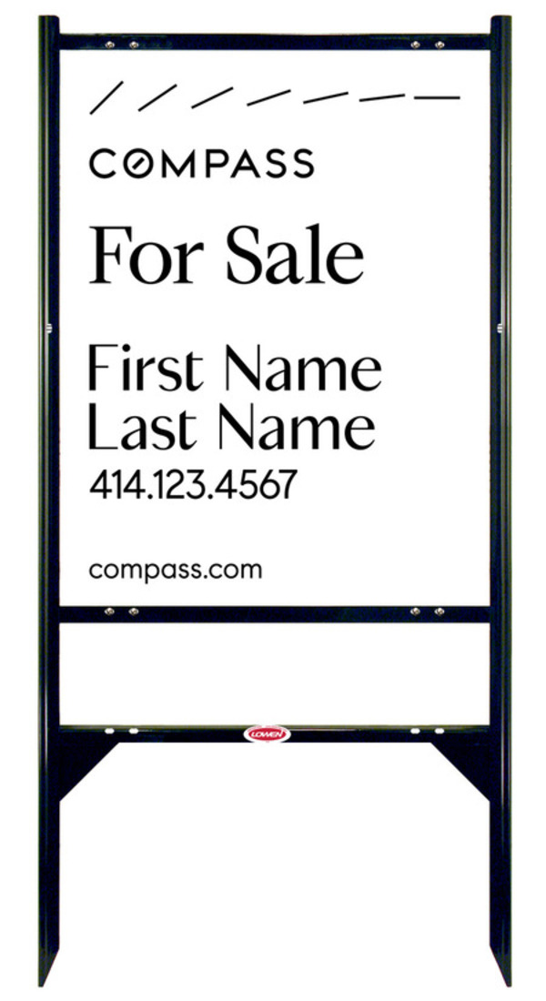 Angle Iron Frame with One Rider Insert and Agent Sign Panel Unit, 30h x 24w