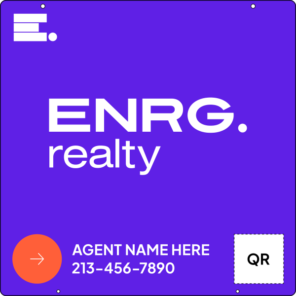 Agent Name & QR Code Hanging Sign Panel, 24h x 24w, 3MM Aluminum Composite