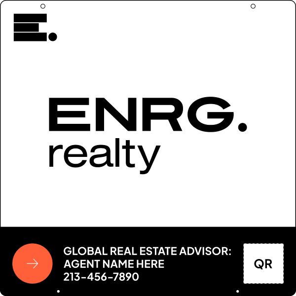 Agent Name & QR Code Hanging Sign Panel, 24h x 24w, 3MM Aluminum Composite