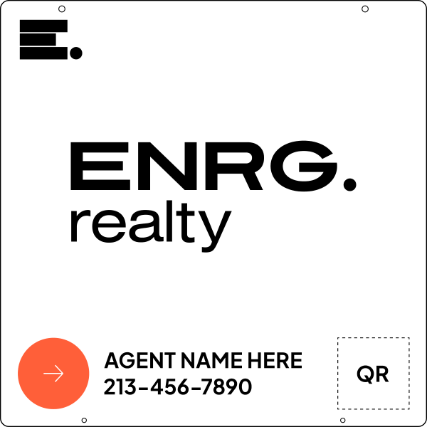 Agent Name & QR Code Hanging Sign Panel, 24h x 24w, Steel