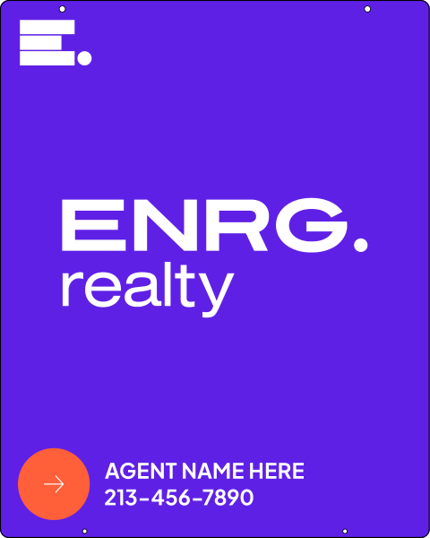 Agent Name Hanging Sign Panel, 30h x 24w, Steel