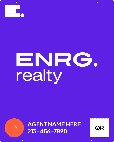 Agent Name & QR Code Hanging Sign Panel, 30h x 24w, .063 Aluminum