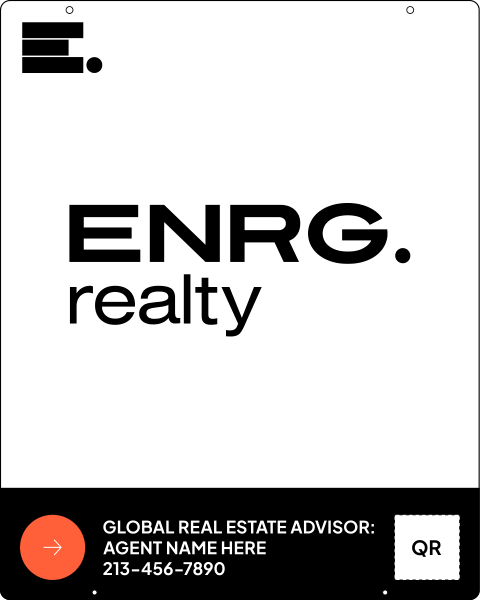 Agent Name & QR Code Hanging Sign Panel, 30h x 24w, .063 Aluminum