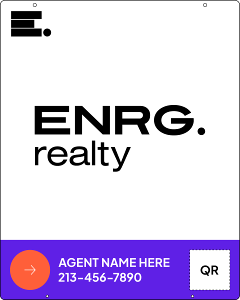 Agent Name & QR Code Hanging Sign Panel, 30h x 24w, .063 Aluminum