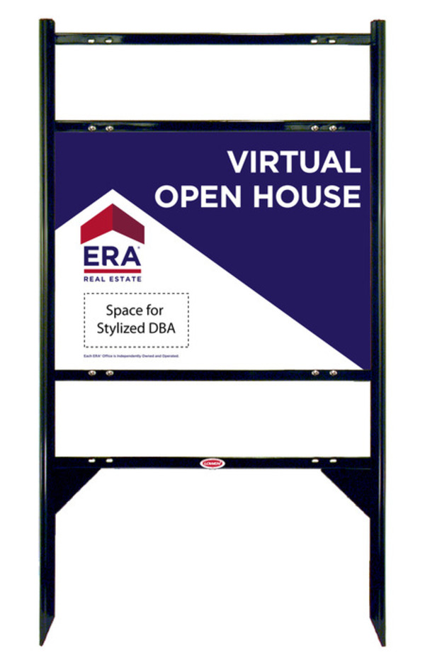 Angle Iron Frame w Two Rider Inserts and Virtual Sign w Logo Panel Unit, 18h x 24w, Steel