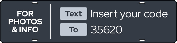 Text Info Code Sign Rider, 6h x 24w, Steel