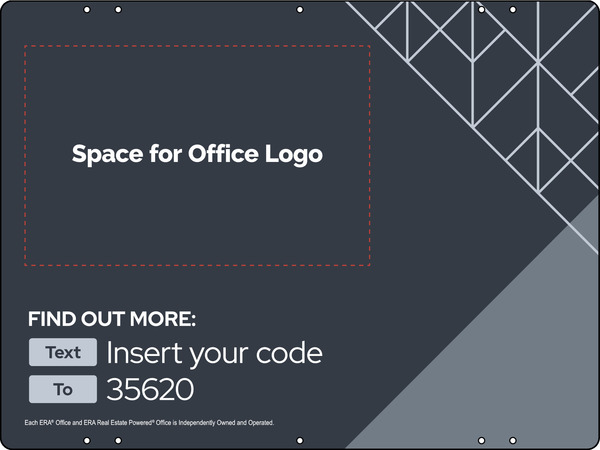 Text Info Code Sign Panel, 18h x 24w, Steel