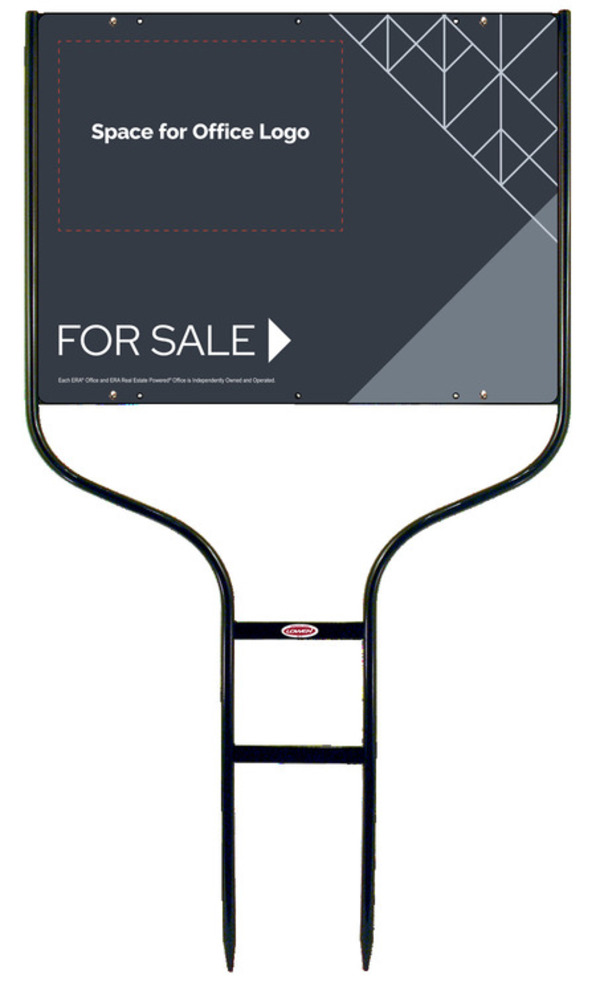 Round Rod Frame and For Sale Sign Panel Unut, 18h x 24w, Steel