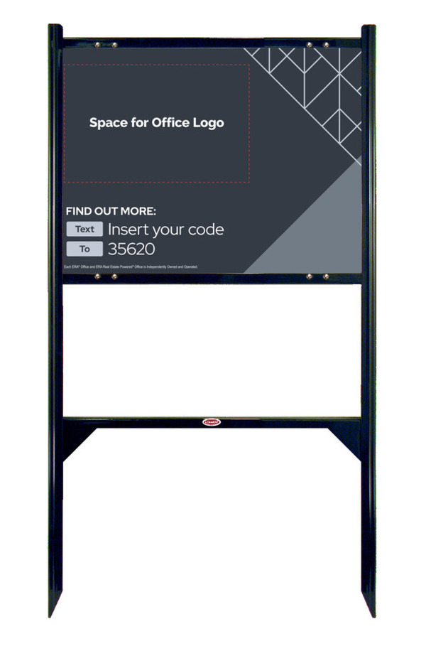 Angle Iron Frame and Text Info Code Sign Panel Unit, 18h x 24w, Steel
