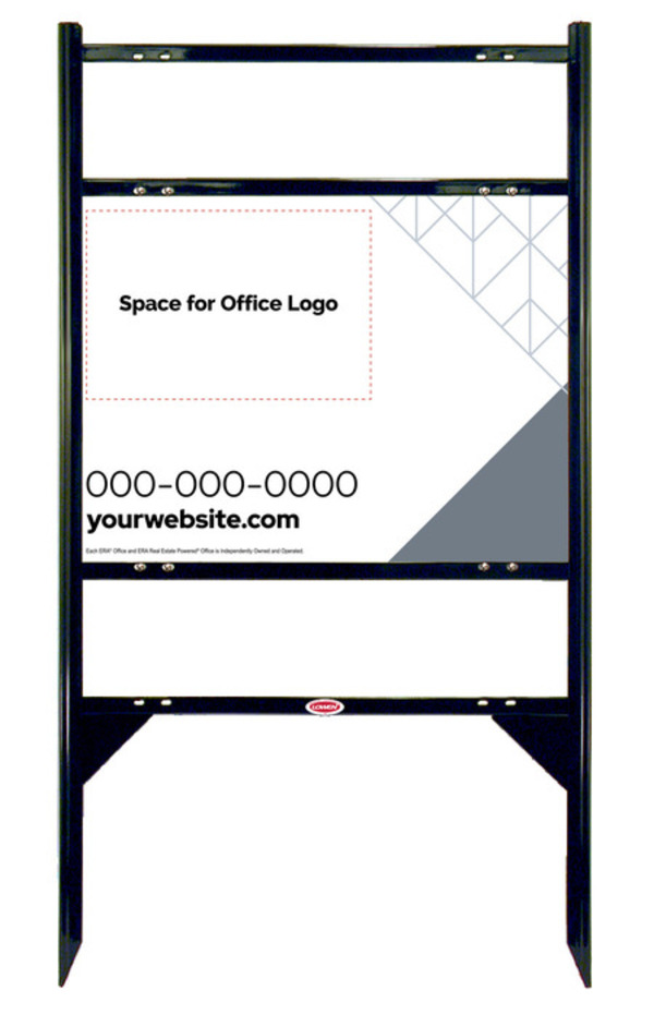 Angle Iron Frame with Two Rider Inserts and Office Sign Panel Unit, 18h x 24w, Steel