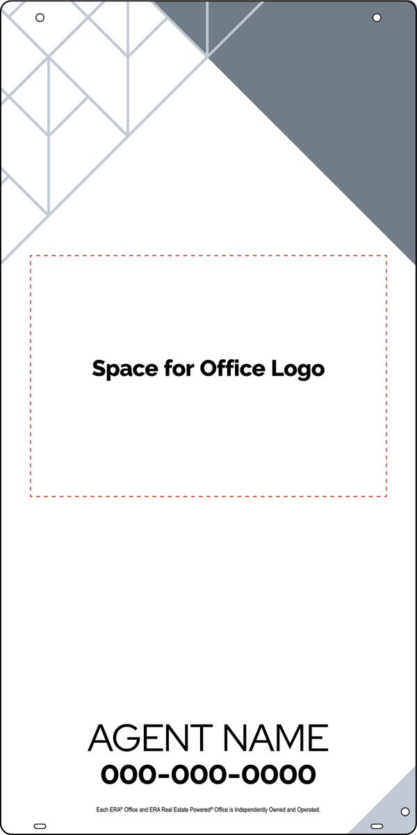 Hanging Agent Sign Panel, 36h x 18w, Steel