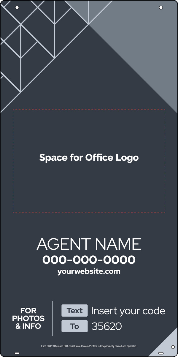 Hanging Agent Name Text Info Code Sign Panel, 18h x 24w, Steel