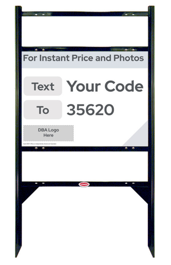 Angle Iron Frame w 2 Rider Inserts and For Instant Price Sign Panel Unit, 18h x 24w, Steel