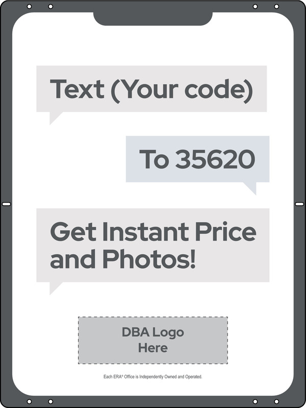 Text Your Code Sign Panel, 24h x 18w, Steel