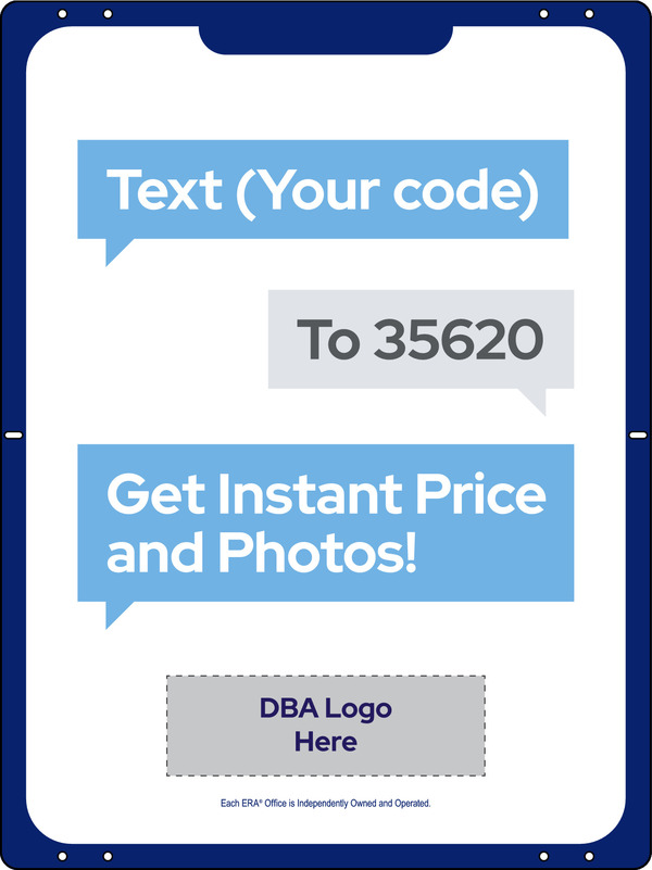 Text Your Code Sign Panel, 24h x 18w, Steel