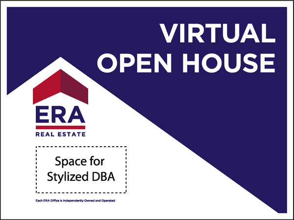 Virtual Open House w Logo Sign Panel, 18h x 24w, Steel