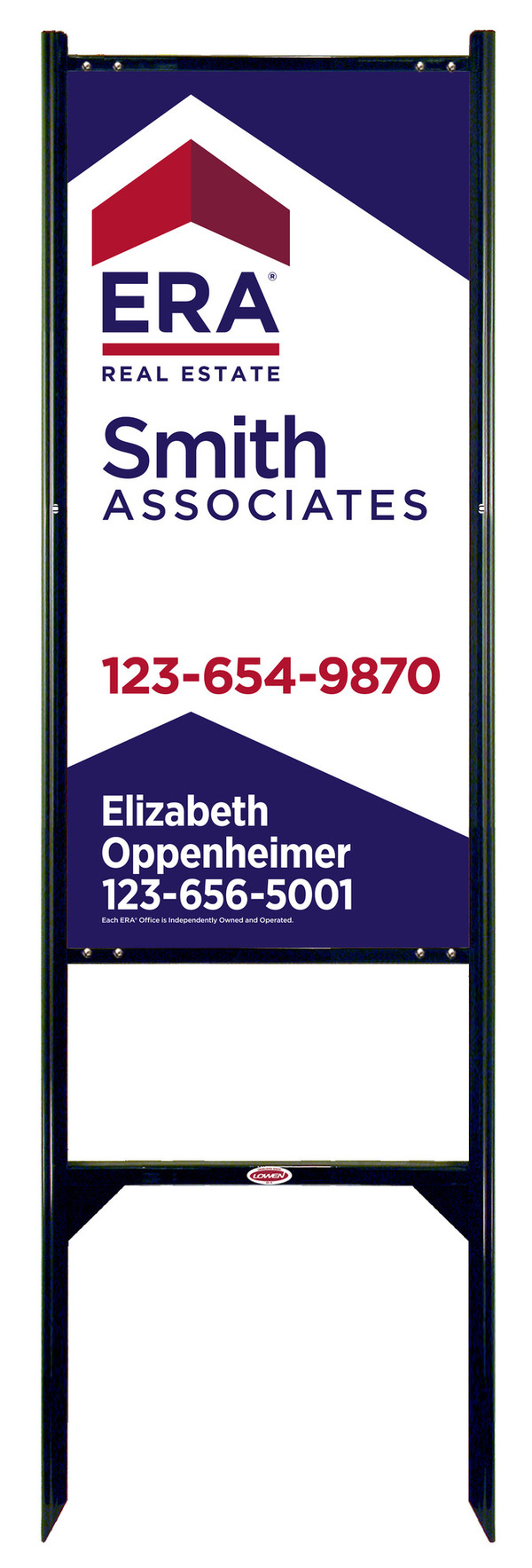 angle iron sign frame and panel unit, 24 GA steel 36h x 18w