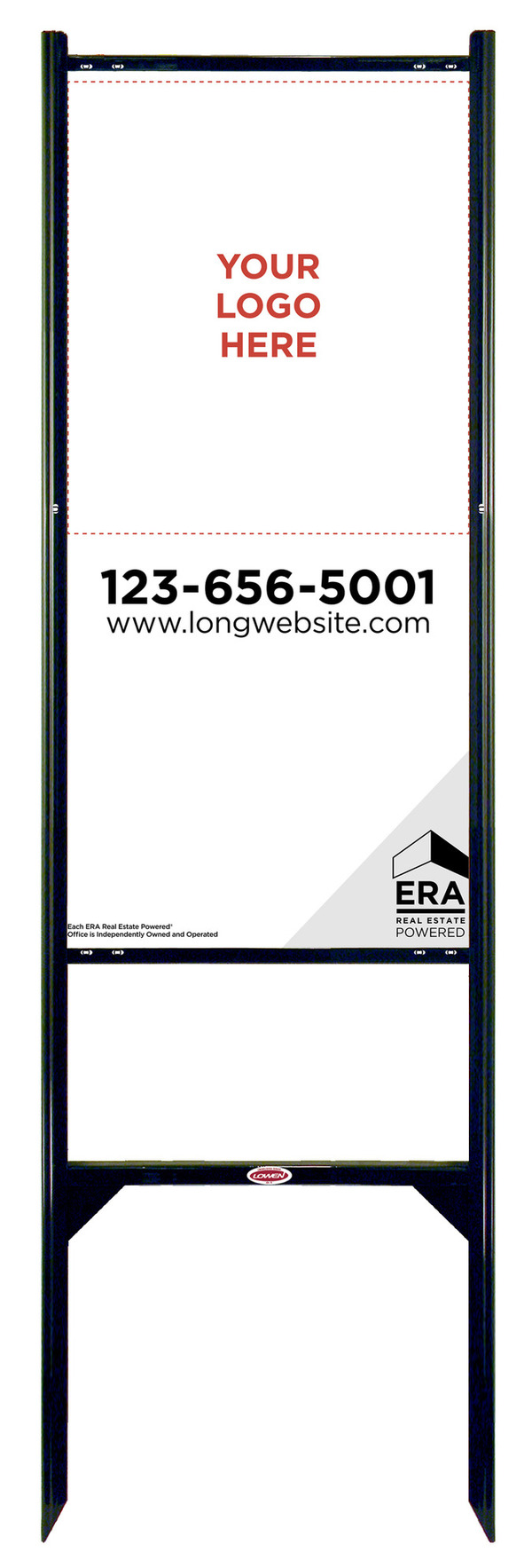 Angle Iron Sign Frame and Panel Unit, 24 GA steel 36h x 18w