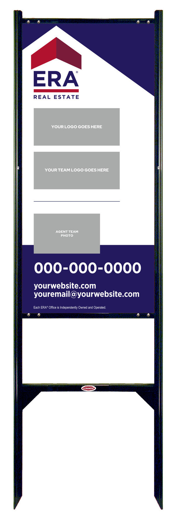 Team Logo - Photo Angle Iron Frame and Sign Panel Unit, 36h x 18w, Steel