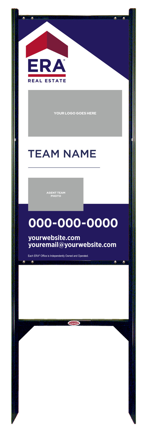 Team Logo - Photo Angle Iron Frame and Sign Panel Unit, 36h x 18w, Steel