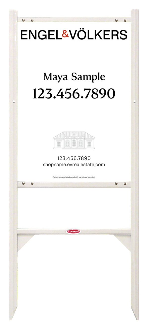 Reflective White Angle Iron Sign Unit,  24h x 18w