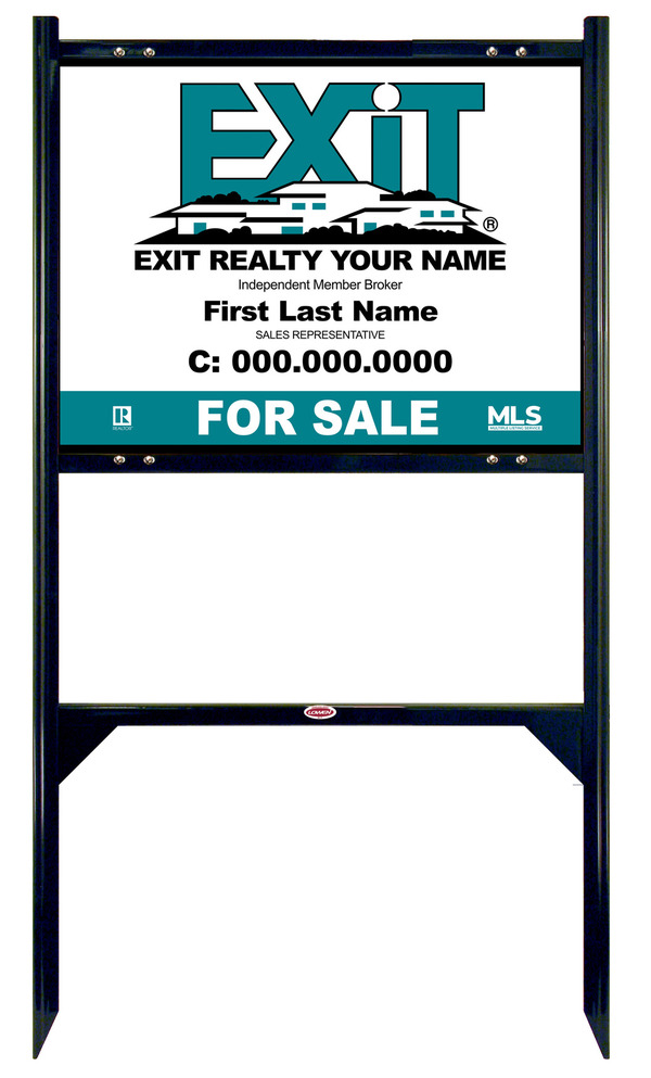 Black Angle Iron Frame and Sign Panel Unit, 18h x 24w