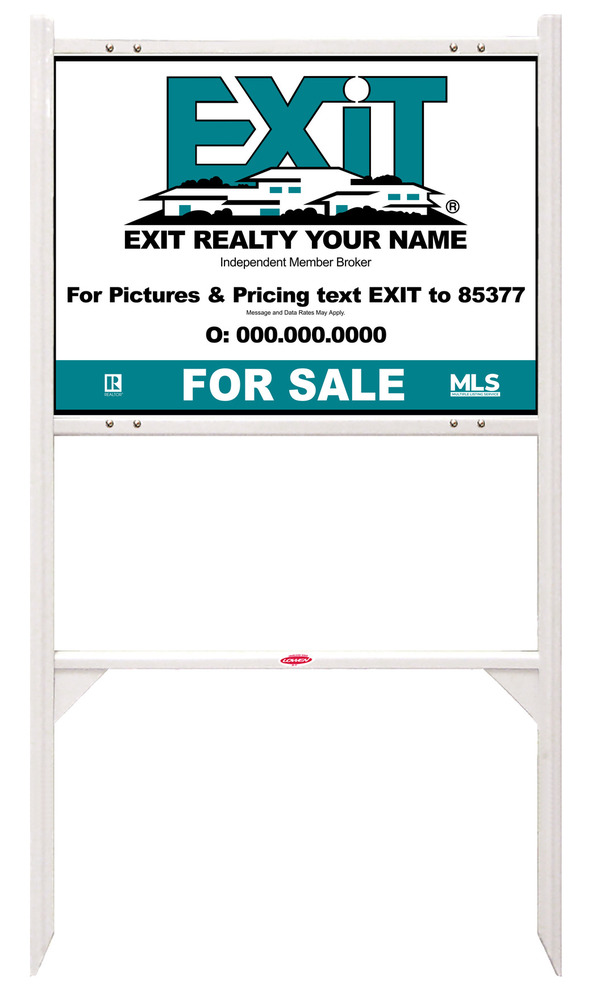 White Angle Iron Frame and Sign Panel Unit, 18h x 24w