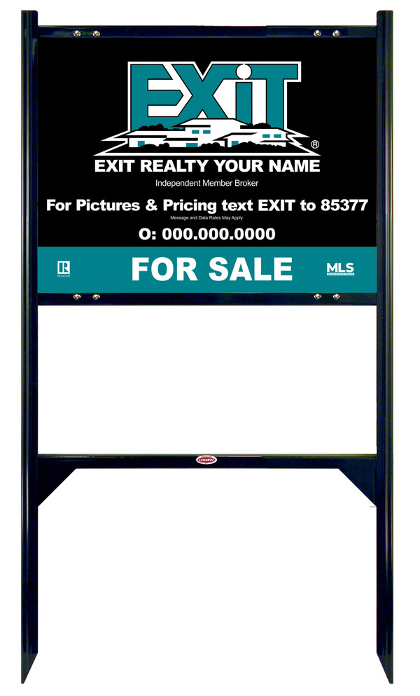 Black Angle Iron Frame and Sign Panel Unit, 18h x 24w